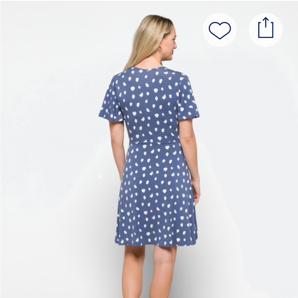 41 Hawthorn Blue Elise Knit Surplice Dress - Picture 4 of 6